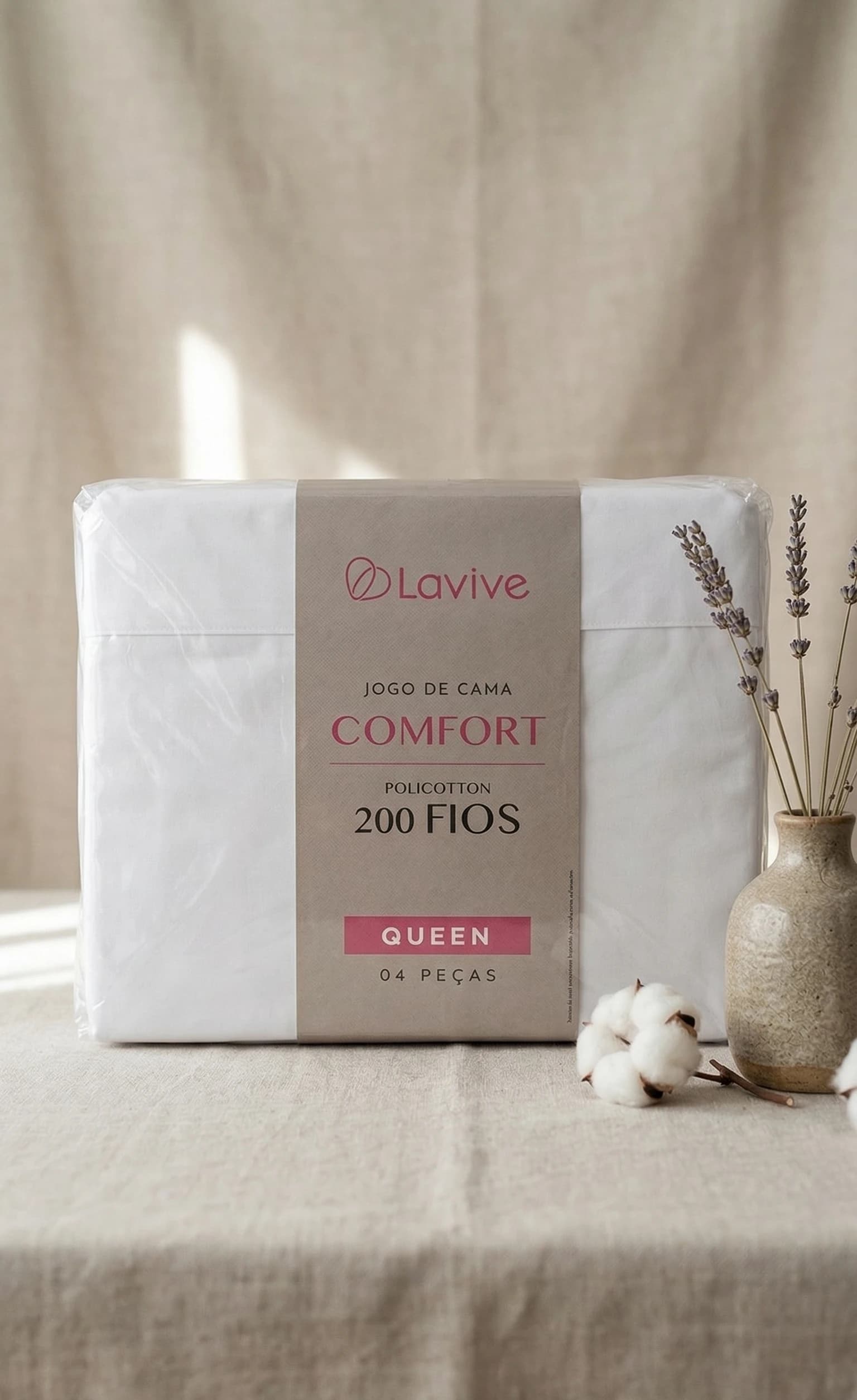 Jogo de Cama branco Lavive Comfort - Polycotton 200 Fios Queen - Foto 1