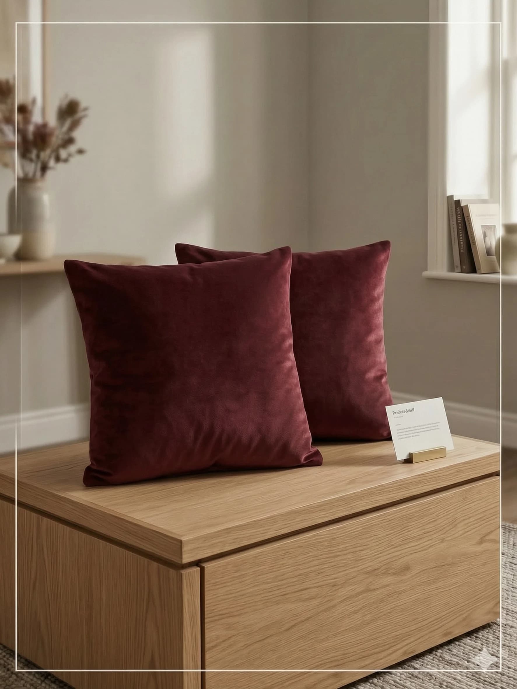 Capa de Almofada Decorativa Bordô Luxo