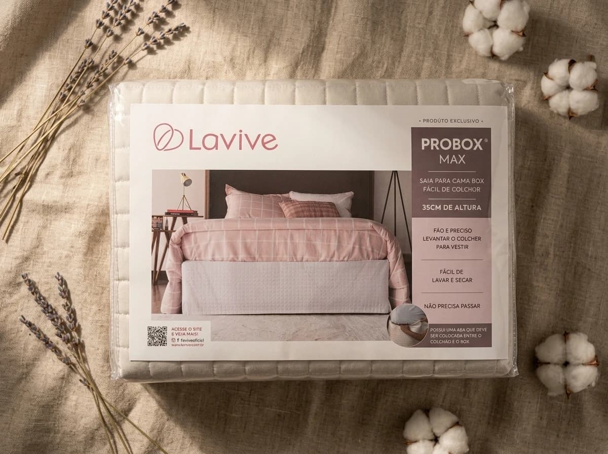 Saia para Cama Box Queen Lavive Probox Max Matelassê 100% Algodão Branco - Foto 1