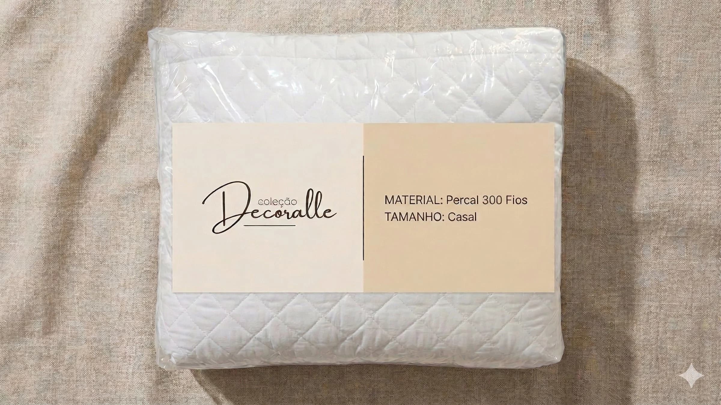 Cobre Leito DecoralLe 100% Hipercal 300 Fios Branco Neve Casal