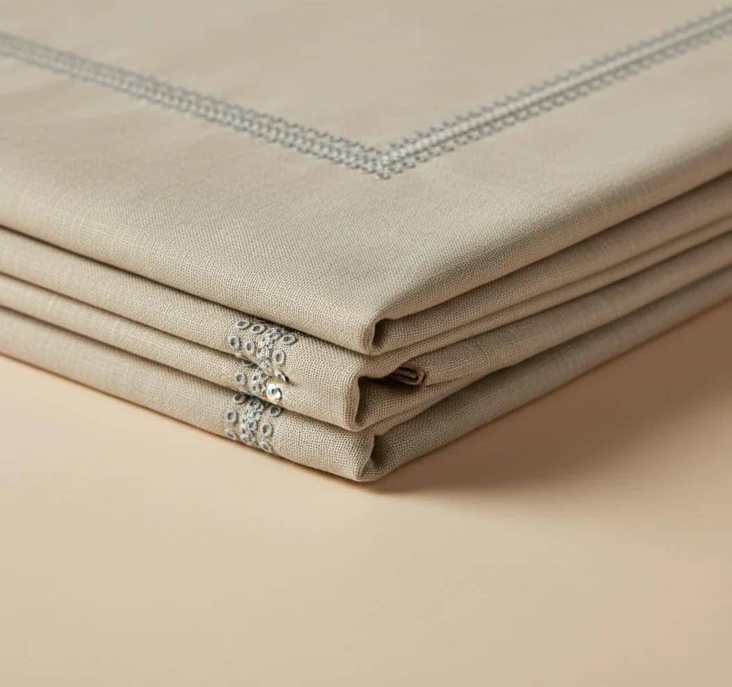 Jogo de Cama Greige Claro com bordado Bernadete Casa - composto 300 Fios