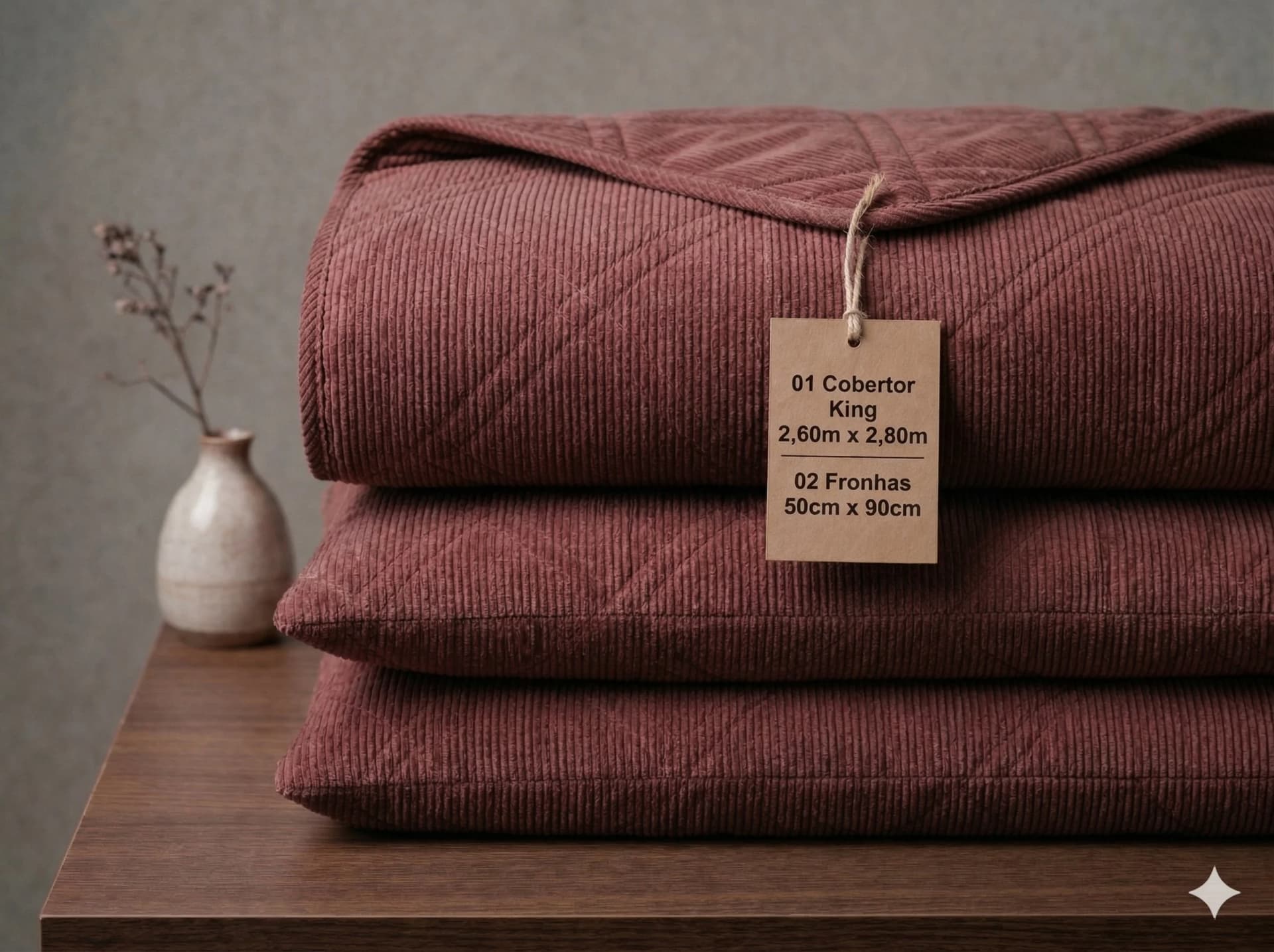 Cobre-Leito Corttex Living Art Rosa Chá